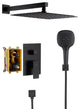 CASAINC 10" Wall Mounted 3 Spray Handheld Rainfall Luxury Shower System Set, Matte Black