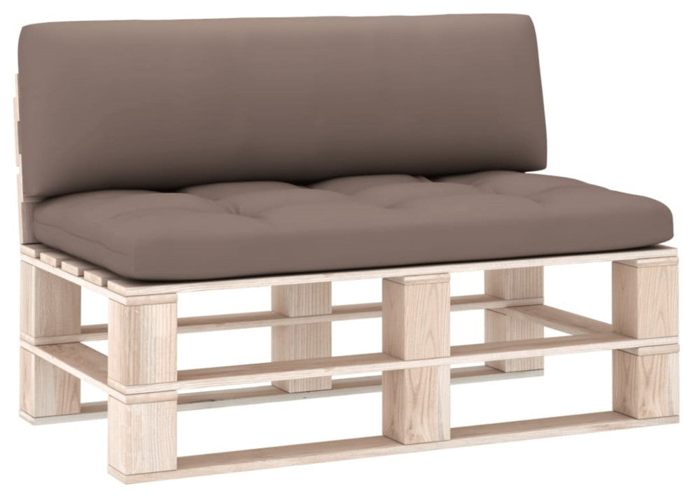 vidaXL Pallet Cushions 2 pcs Taupe Fabric