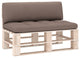 vidaXL Pallet Cushions 2 pcs Taupe Fabric