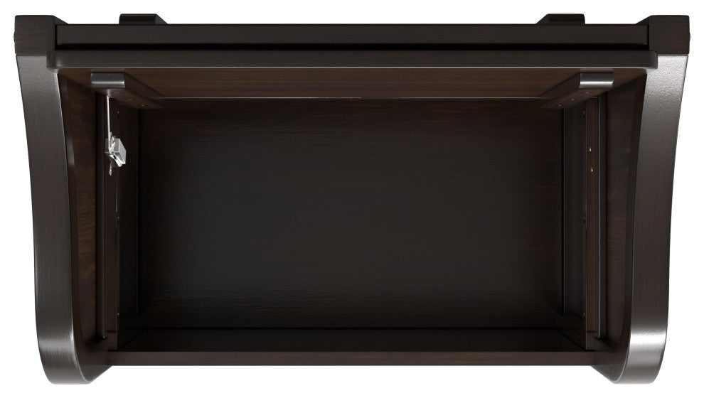 Connaught Solid Wood Small Entryway Storage Bench, Chestnut Brown