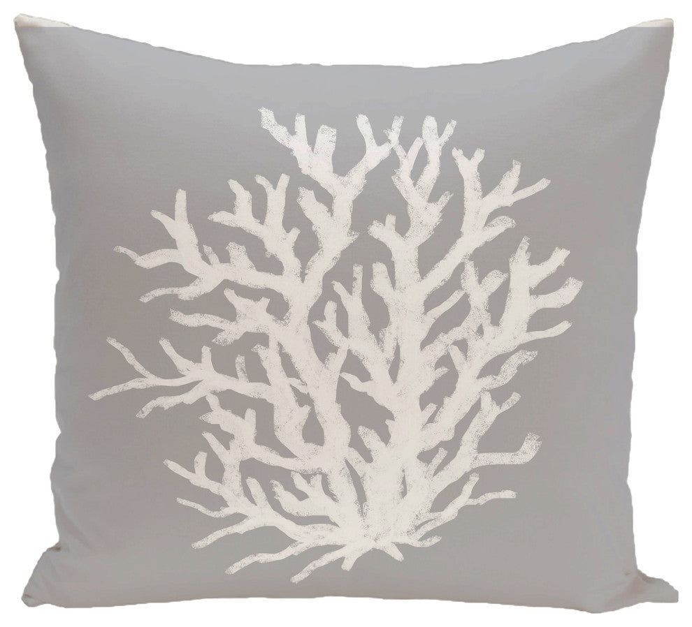 Coral Reef Geometric Print Pillow, Classic Gray, 20"x20"