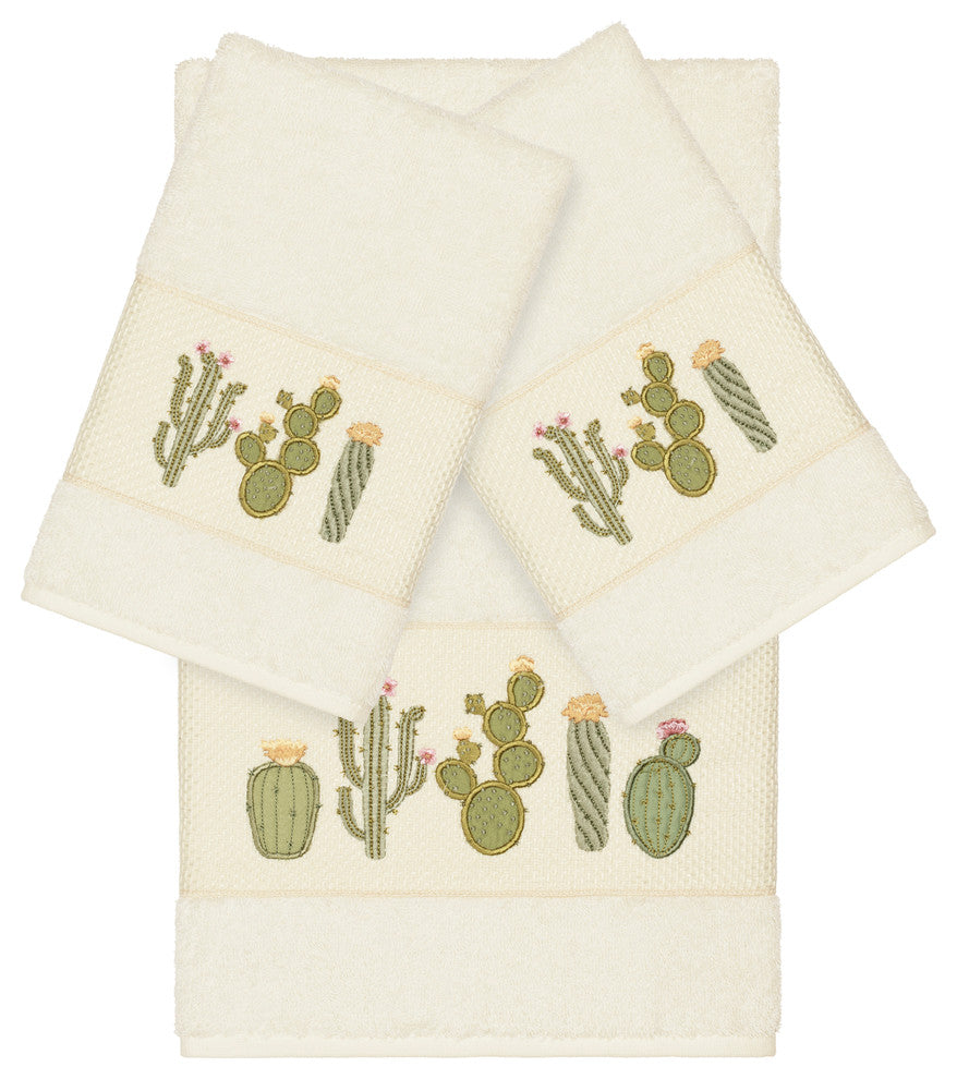 Mila 3 Piece Embellished Towel Set
