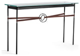 Equus Console Table, Black Finish - Black Accents - British Brown Leather Strap