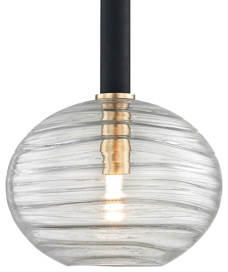 Breton 1-Light LED Pendant, Aged Brass