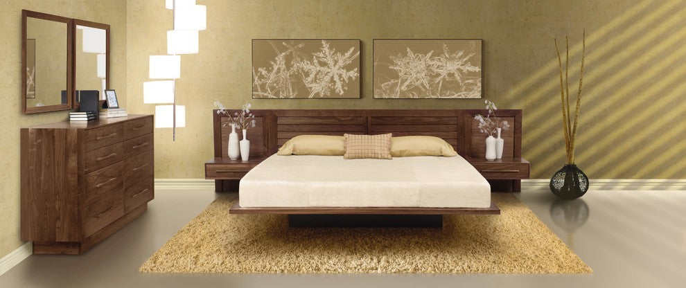 Copeland Moduluxe 29" Bed With Panel Headboard, King, Natural Walnut