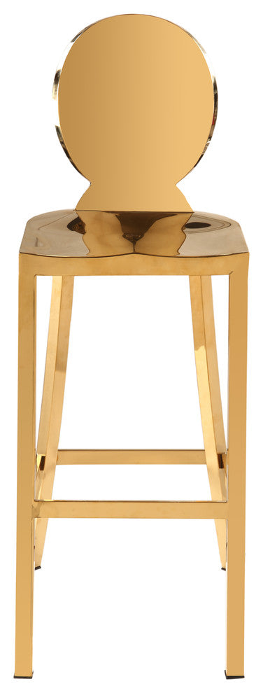 Maddox Kitchen Bar Stool, Gold Stainless Steel