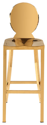 Maddox Kitchen Bar Stool, Gold Stainless Steel