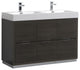 Valencia 48" Gray Oak Free Standing Double Sink Bathroom Vanity