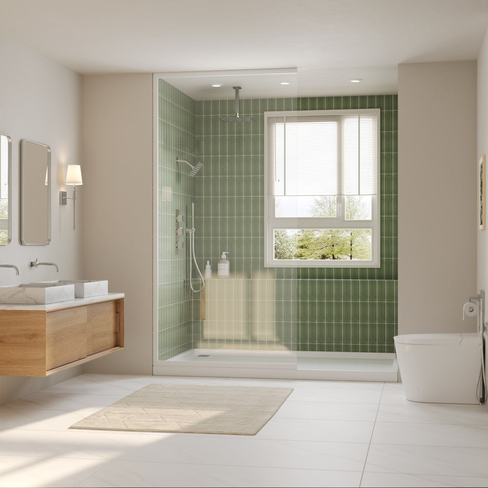 12" and 6" Dual Shower Heads With Themostatic Rough in-Valve, Brushed Nickel