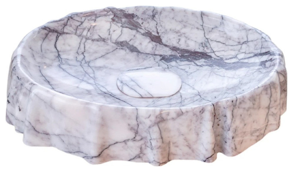 New York Marble Artistic Vessel Sink Polished (W)16" (L)26" (H)5"