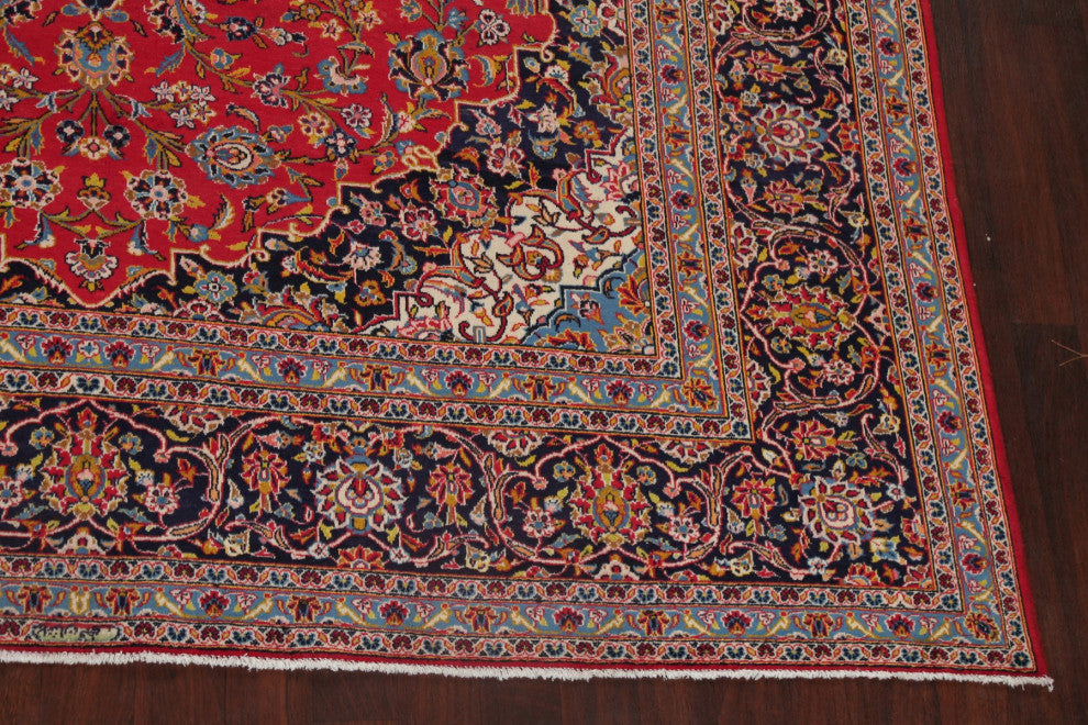 Consigned, Oriental Traditional Handmade Vintage Persian Area Rug, Red, 10x13