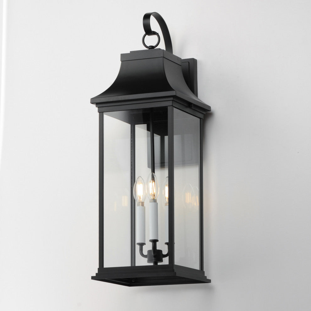 Maxim 30026 Vicksburg 3 Light 28" Tall Outdoor Wall Sconce - Black