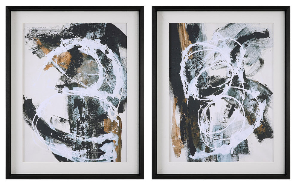 Winterland Abstract Prints, Set/2"