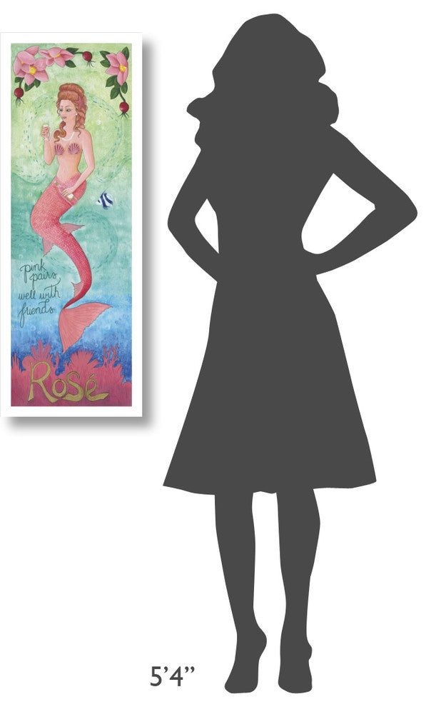"Nouveau Mermaid Rose" Digital Paper Print by Elyse DeNeige, 14"x38"
