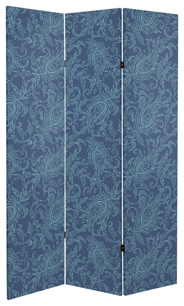 6' Tall Double Sided Floral Wallpaper Canvas Room Divider