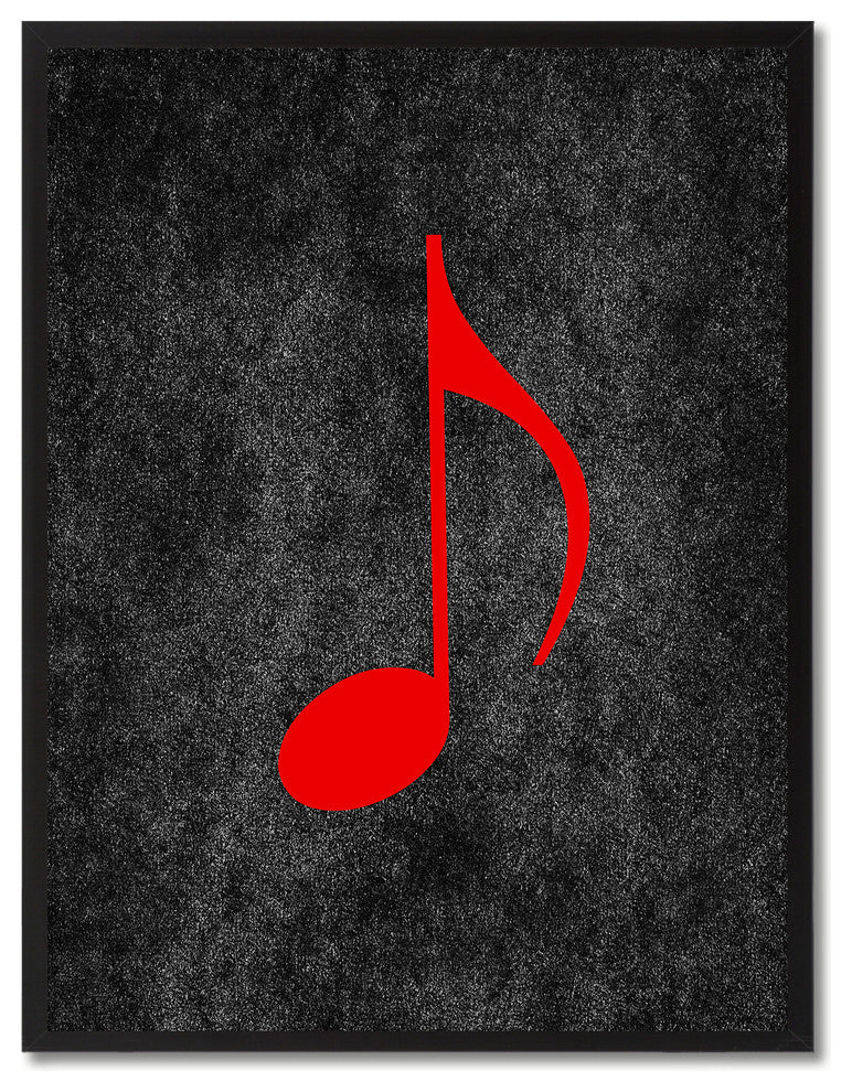 Quaver Black Print on Canvas with Picture Frame, 28"x37"