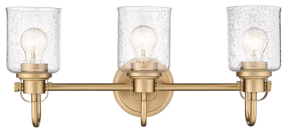 Zlite 340-3V-HG 3-Light Vanity, Clear Seeded
