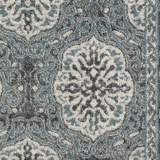 Alessana Banbury Bordered Area Rug, Blue, 6'7"x6'7" Round