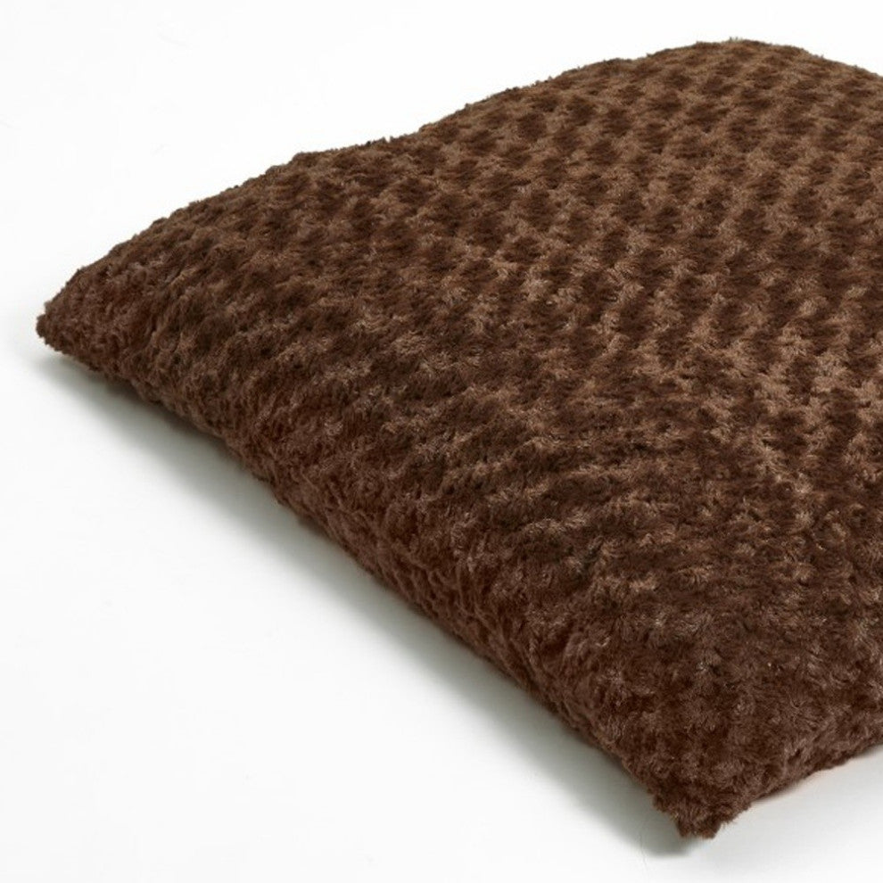 Brown 2'x3' Lux Faux Fur Rectangle Pet Bed