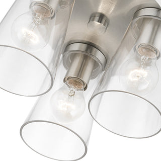 Cityview 3 Light Brushed Nickel Large Flush Mount