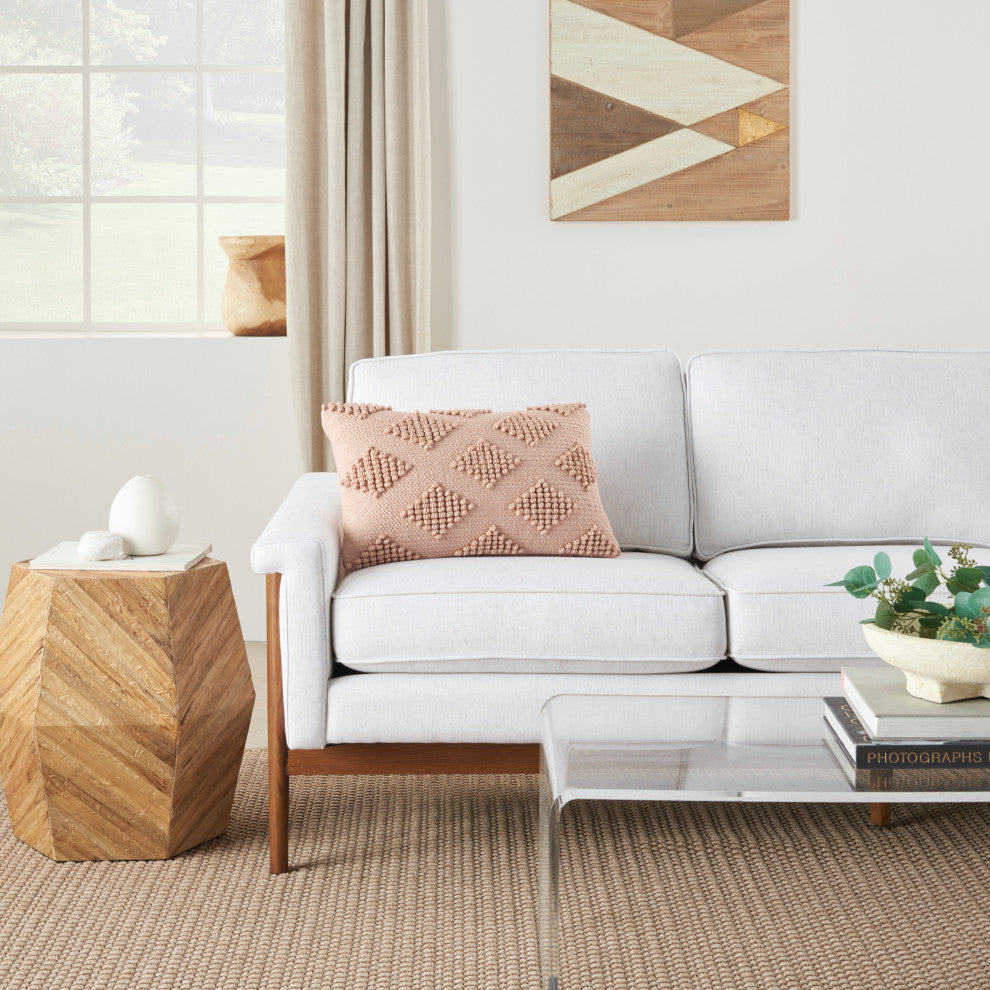 Mina Victory GC103 Throw Pillow, Blush, 12"X20"