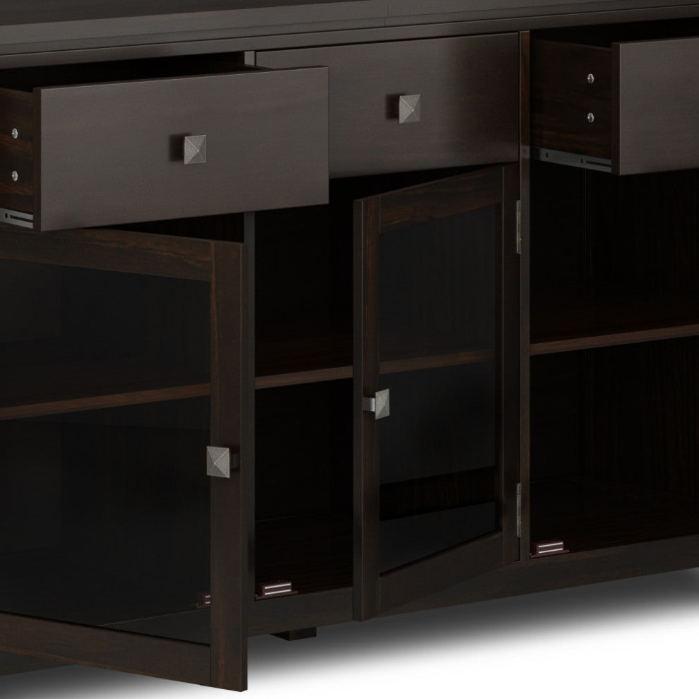 Cosmopolitan Solid Wood Sideboard Buffet, Mahogany