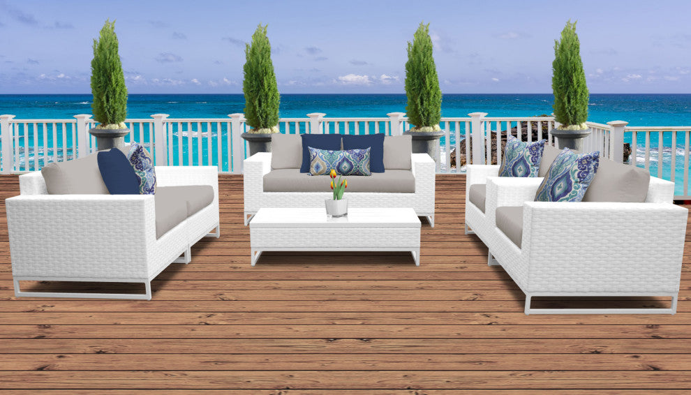 Miami 7 Piece Outdoor Wicker Patio Furniture Set 07c