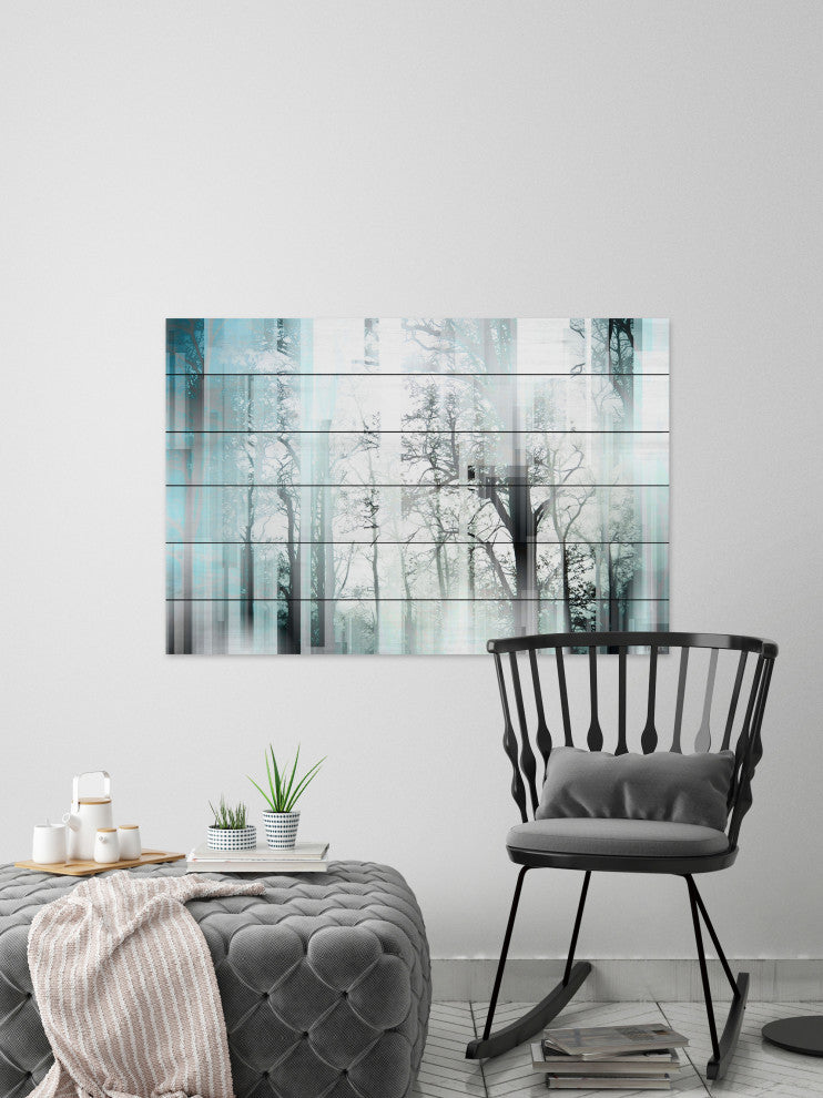 "Wild Trees" UV Ink Print on White Wood, 45"x30"