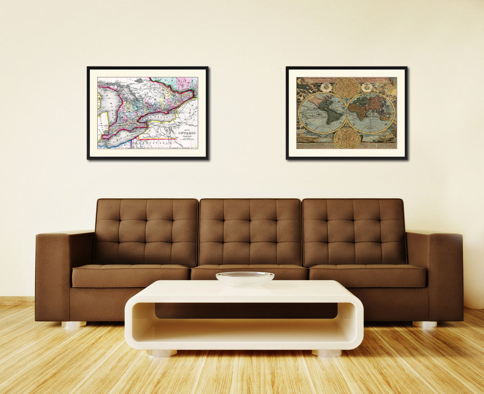 Ontario Canada Vintage Antique Map Wall Art, 16"x21"