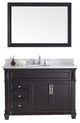 Virtu Victoria 48" Single Bathroom Vanity, Espresso With Faucet and Mirror