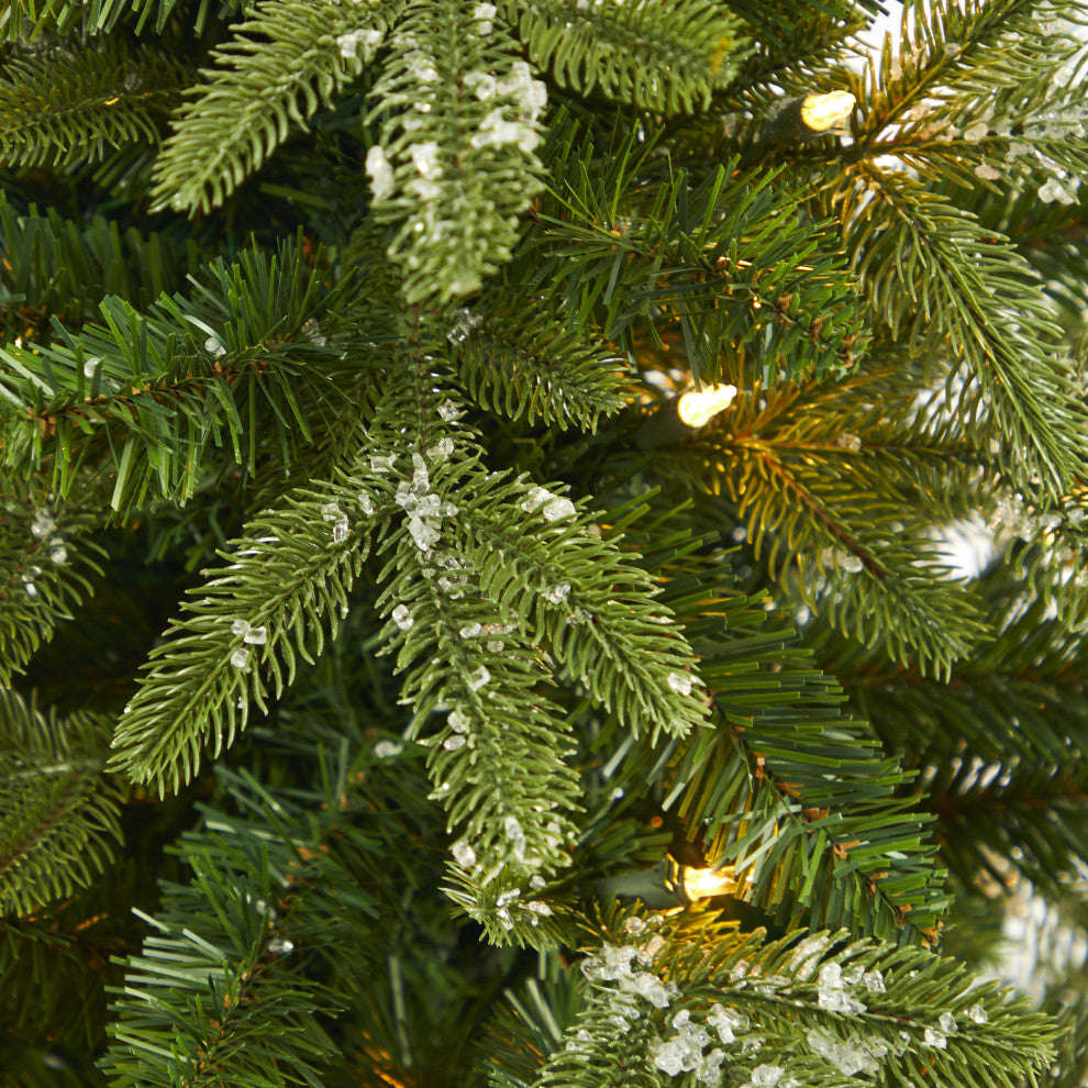 44" Snowed Grand Teton Fir Faux Xmas Tree W/Lights & Bendable Branches, Planter