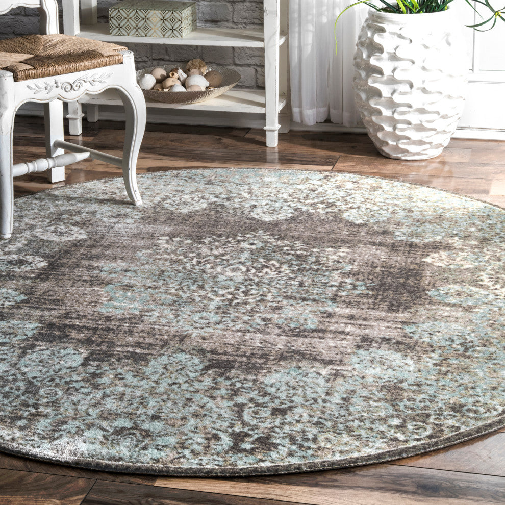 Nuloom Vintage Corene Traditional Area Rug, Teal 4'
