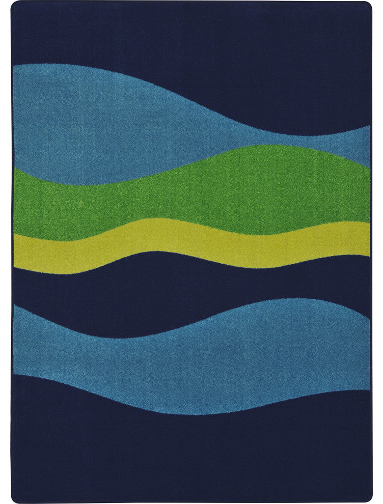 Kid Essentials Rug, Flow, Navy, 7'8"x10'9"