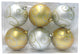 6-Pack Gold And Silver Ball Ornament With Swirl Design