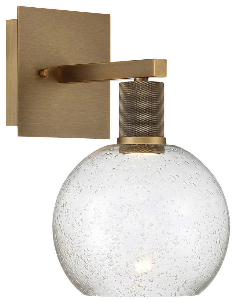Access Port Nine 1-Light Burgundy LED Wall Sconce Brushed Brass