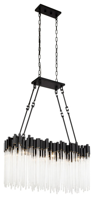 Matrix 6-Lt Linear Pendant - Matte Black/French Gold
