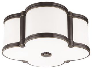 Chandler, 12" Flush Mount, Old Bronze Finish, Glass Shade