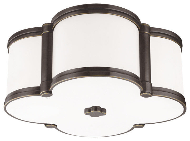 Chandler, 12" Flush Mount, Old Bronze Finish, Glass Shade