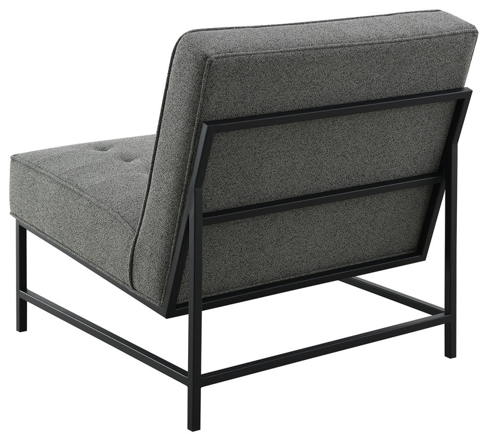 Astor Tufted Fabric Chair, Dark Gray