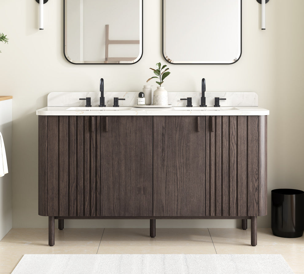 Blakely Vanity Only Collection, Brown Oak, 60