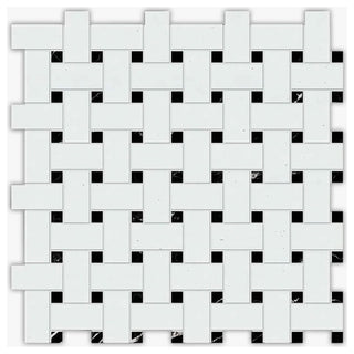 Thassos Polished 1x2 Basket Weave Marble Mosaic