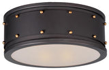 Maxim Lighting Trestle 2-Light Flush Mount, Oil Rubbed Bronze/Brass, 25160OIAB