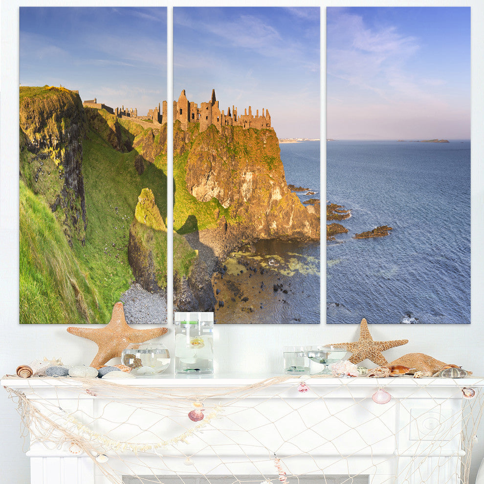 "Dunluce Castle in Northern Ireland" Metal Wall Art, 3 Panels, 36"x28"