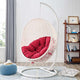 White Red Hide Outdoor Patio Swing Chair With Stand