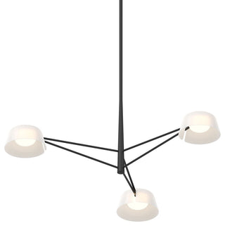 Sonneman 2033.25 Ray 36"W LED Round Chandelier - Satin Black