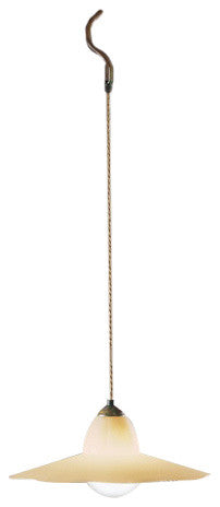 Country Line 1838 Pendant, Verdigris And Rust, Satin White and Brick Red