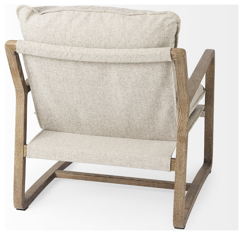 Modern Rustic Cozy Brown and Oatmeal Accent Chair