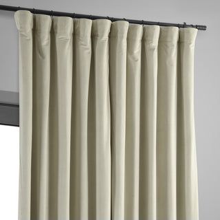 Extra Wide Blackout Velvet Curtain Single Panel, Cool Beige, 100"x84"