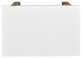 Kerry 20" Rectangular End Table Mango Wood Sled Base White Brown