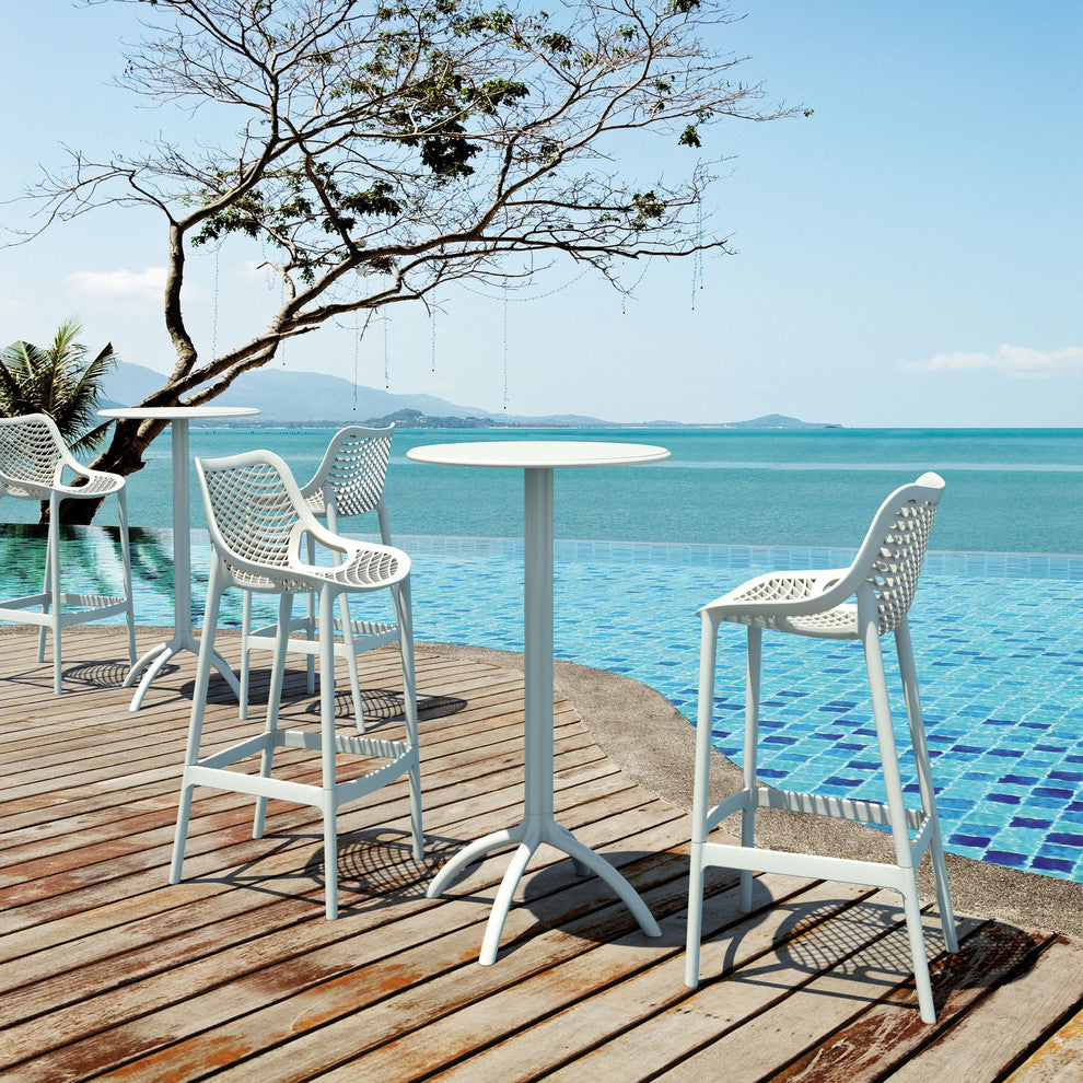 Compamia Octopus Round Bar Table, White